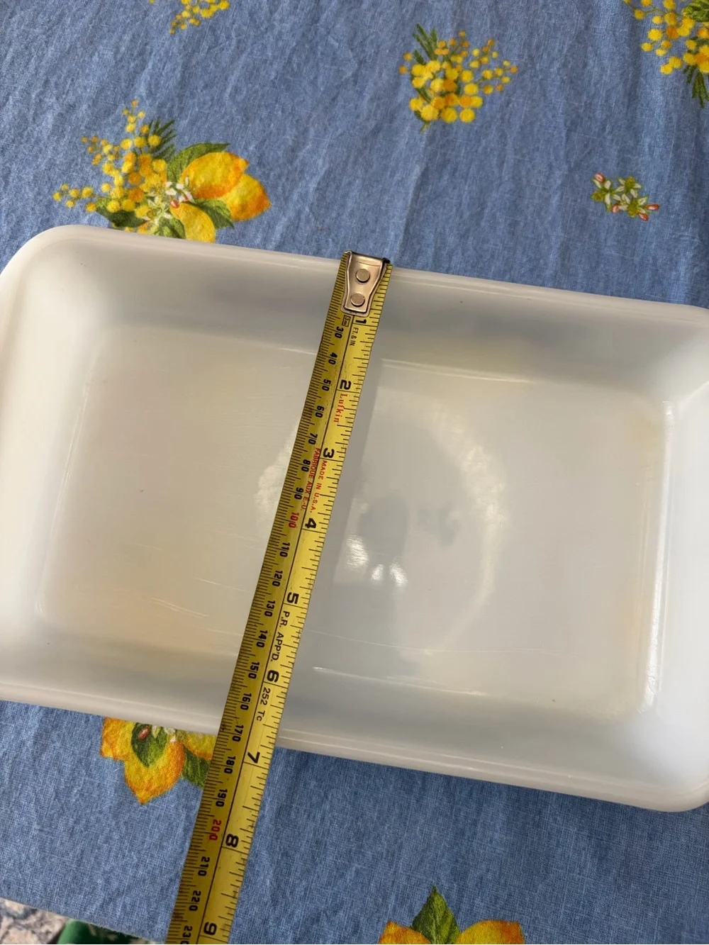 Cream Rectangular Bakeware Dish with Curriers Ives Motif